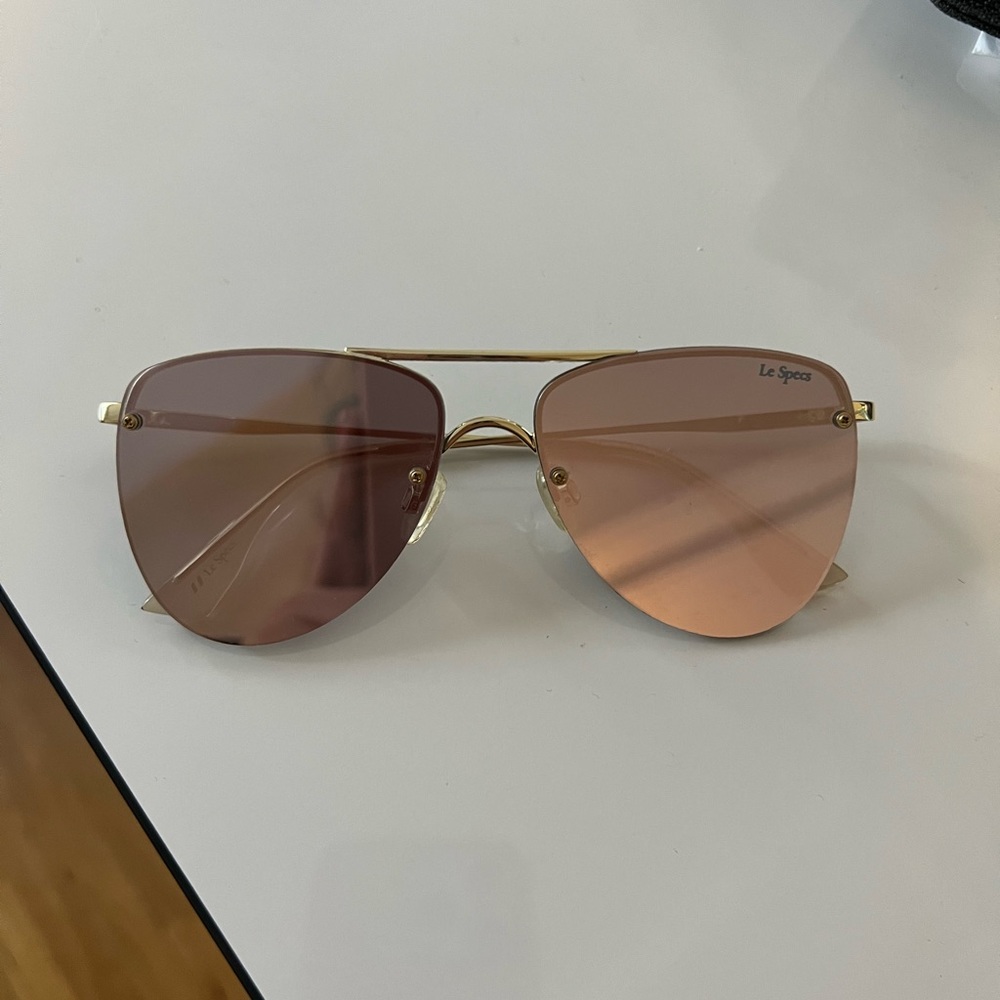 Le Specs The Prince Pink Mirror Reflective Aviator Sunglasses